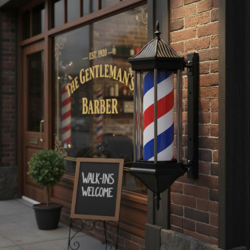 Φάρος κουρείου hexagon red & blue Barber Icon