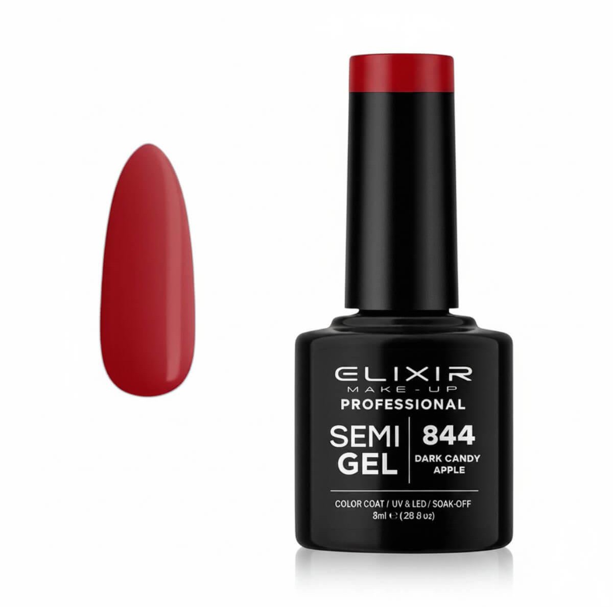 Semi-permanent gel polish semigel 844 Dark candy apple 8ml Elixir