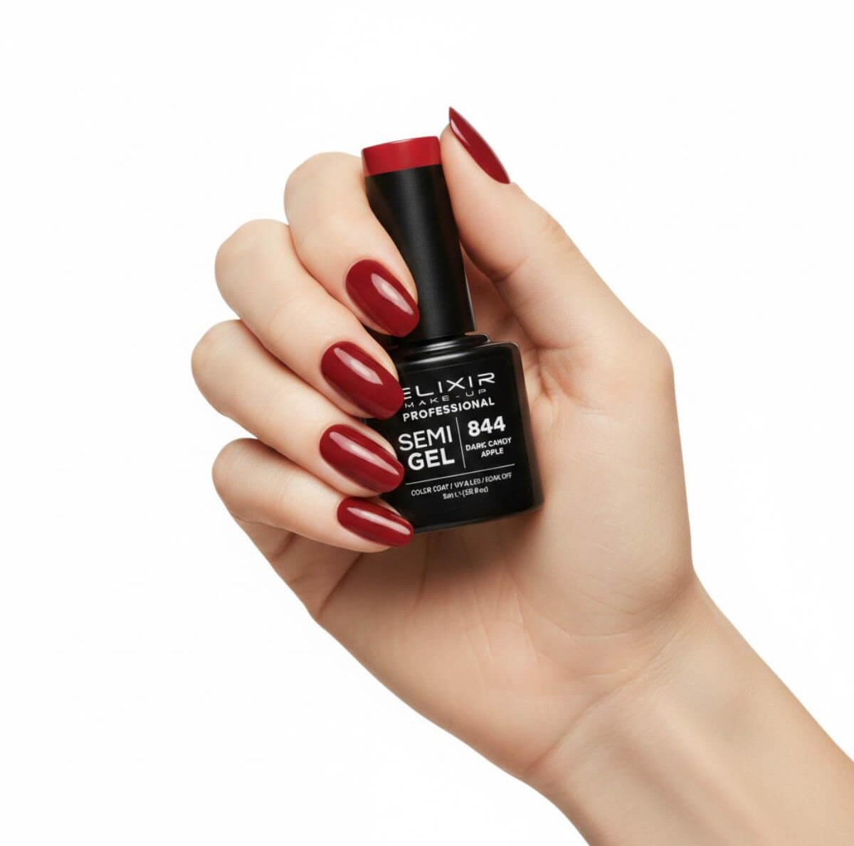 Semi-permanent gel polish semigel 844 Dark candy apple 8ml Elixir