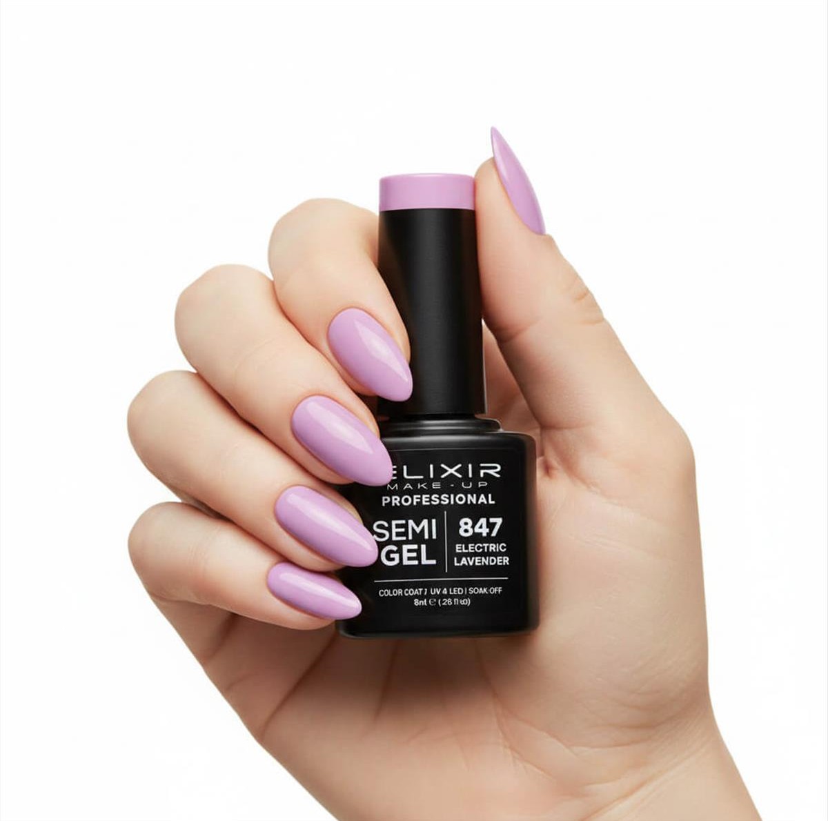 Semi-permanent gel polish semigel  847 Electric lavander 8ml Elixir