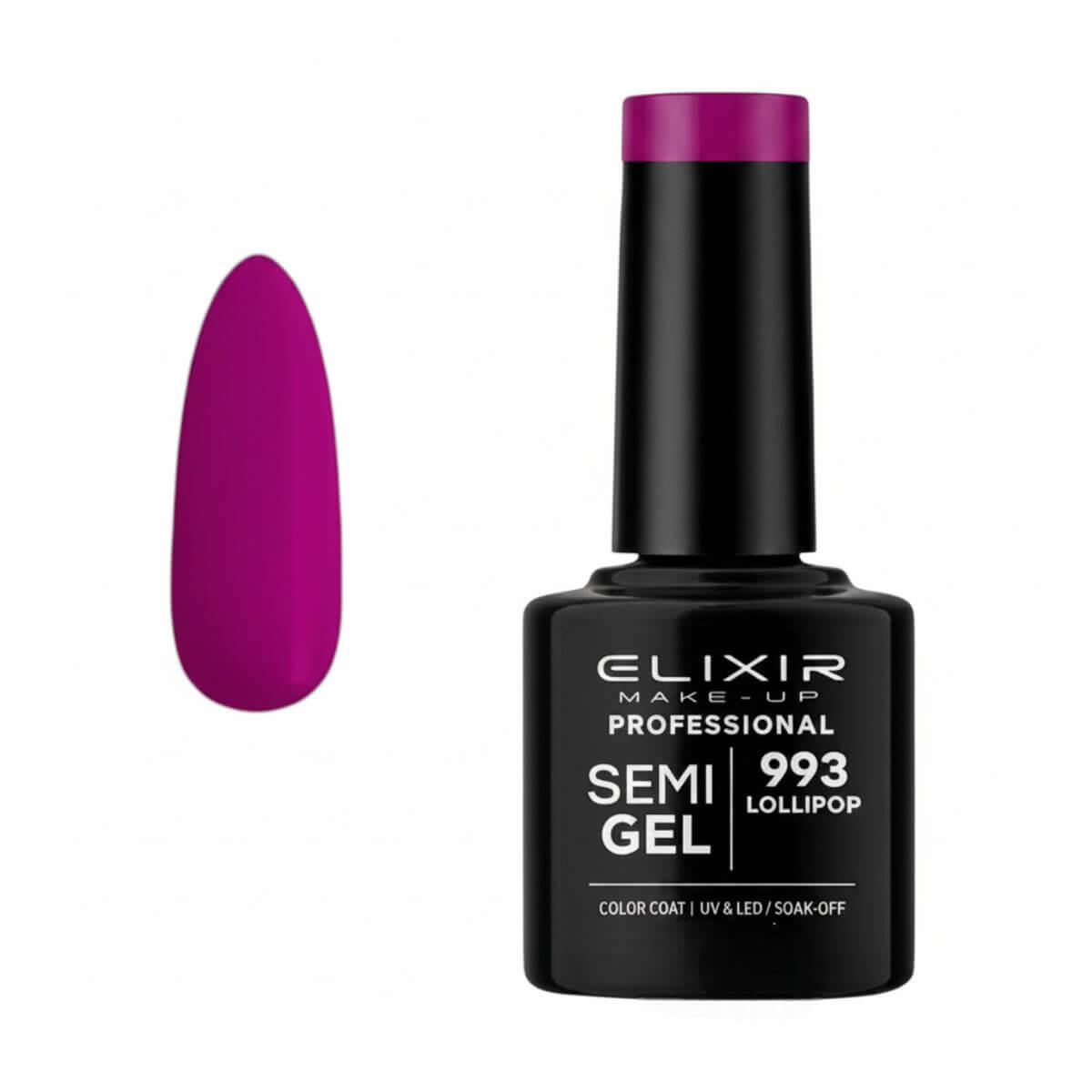 Semi-permanent gel polish semigel 993 Lollipop 8ml Elixir