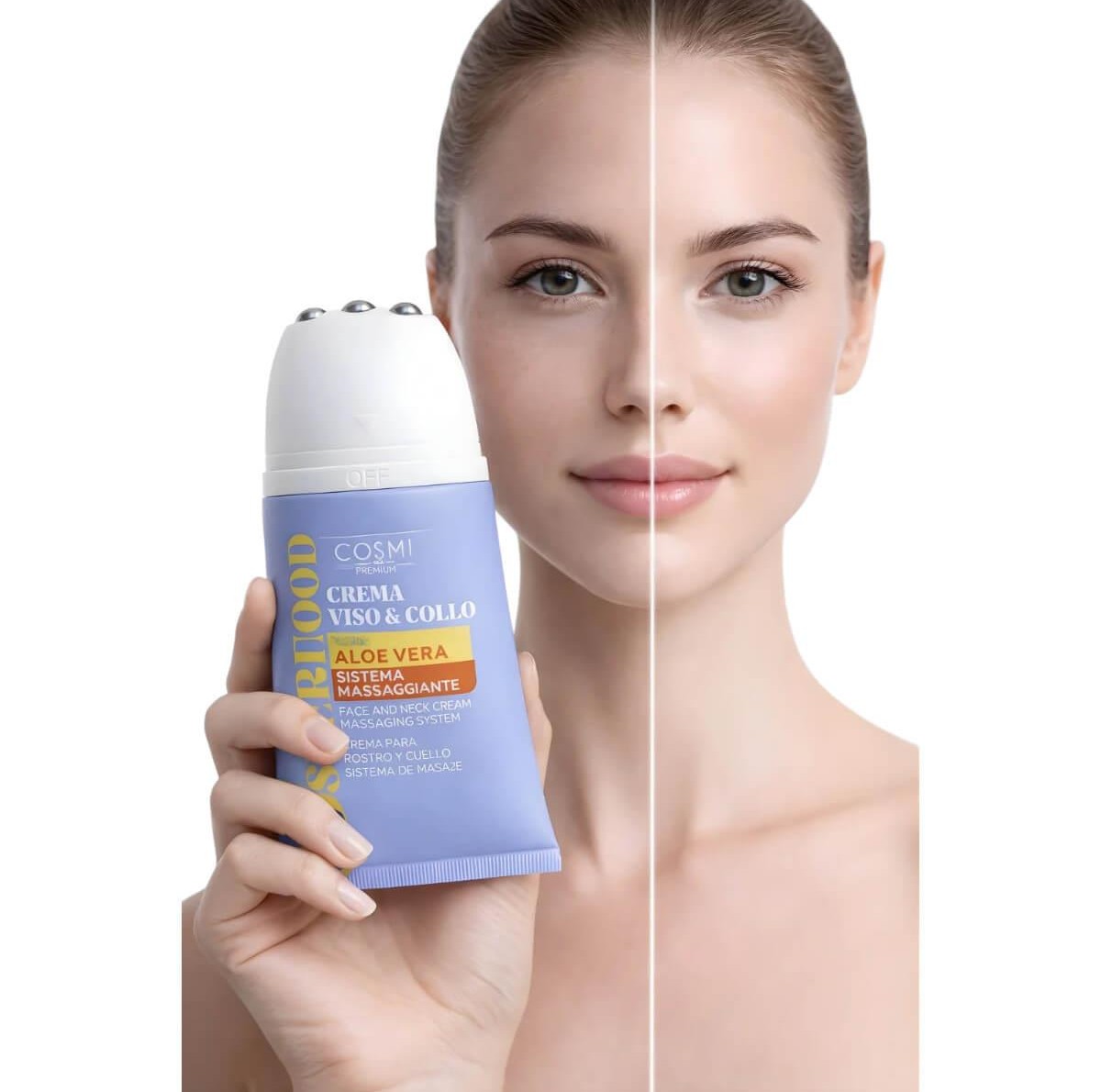 Aloe Vera Face & Neck Cream με Σύστημα Μασάζ 80ml Cosmi