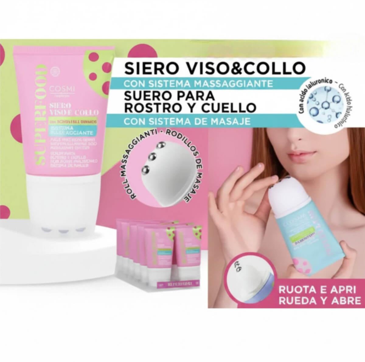 Hyaluronic Face & Neck Cream με Σύστημα Μασάζ 80ml Cosmi