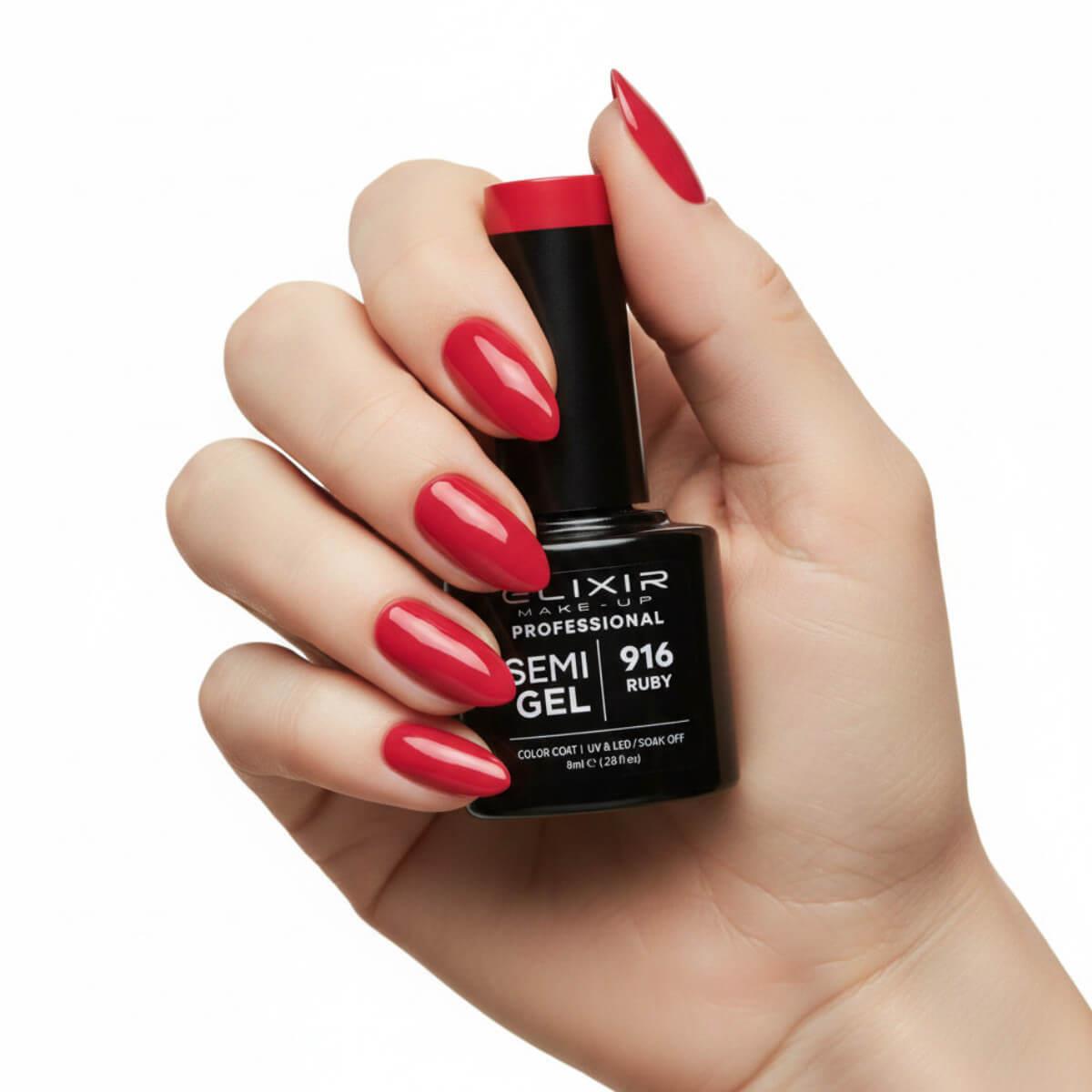 Semi-permanent gel polish semigel 916 ruby 8ml Elixir