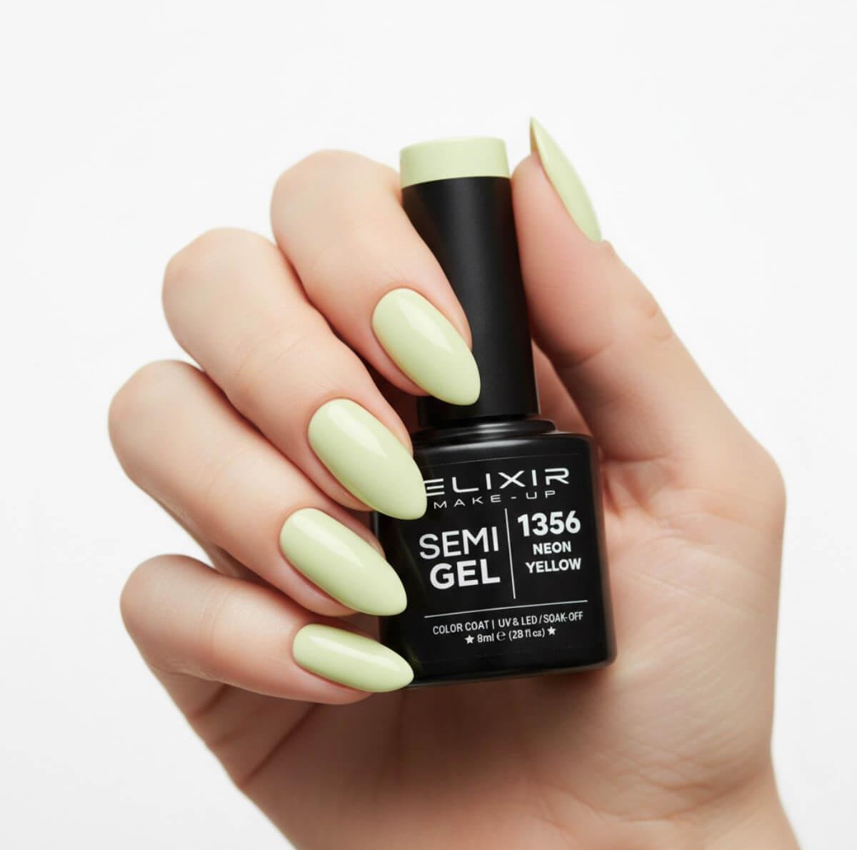 Semi-permanent gel polish semigel 1356 neon yellow 8ml Elixir