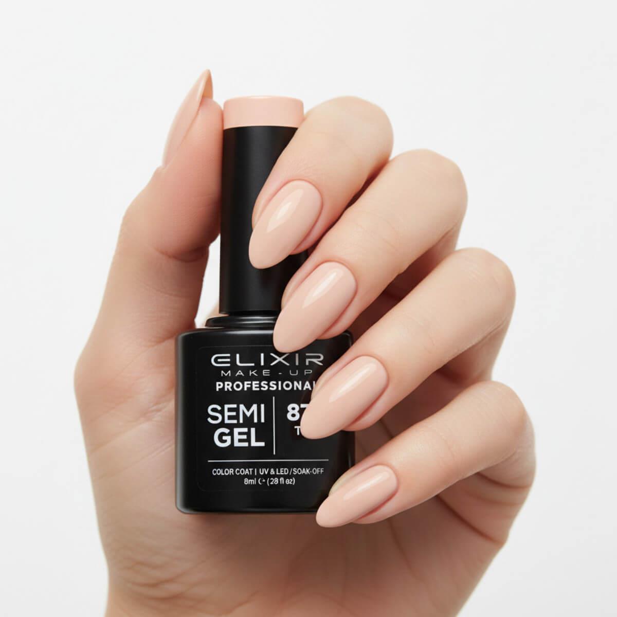 Ημιμόνιμο βερνίκι semigel 872 tan 8ml Elixir