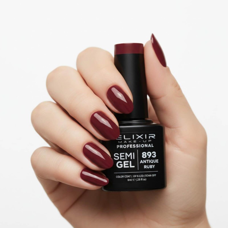 Semi-permanent gel polish semigel 893 antique ruby 8ml Elixir