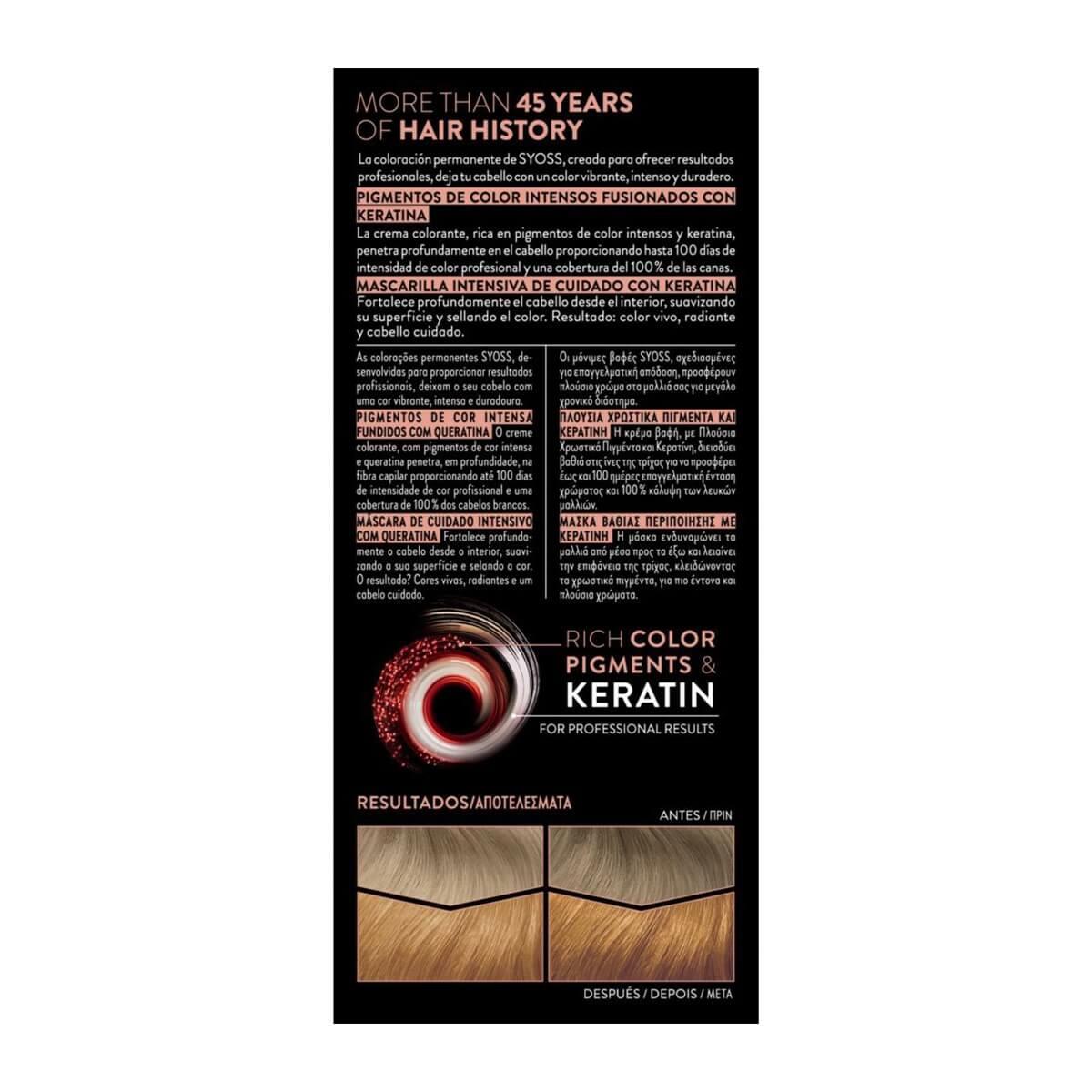 Βαφή μαλλιών μόνιμη 8-7 ξανθό ανοιχτό χάλκινο Syoss