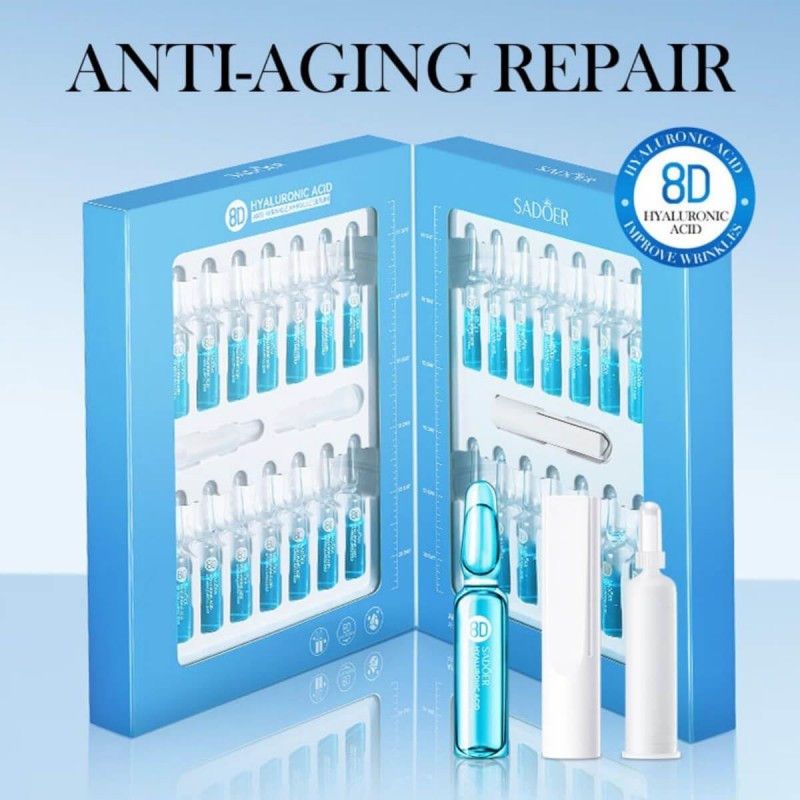 Σετ αμπούλες αντιγήρανσης και επανόρθωσης  8D Hyaluronic acid 28pcs Sadoer