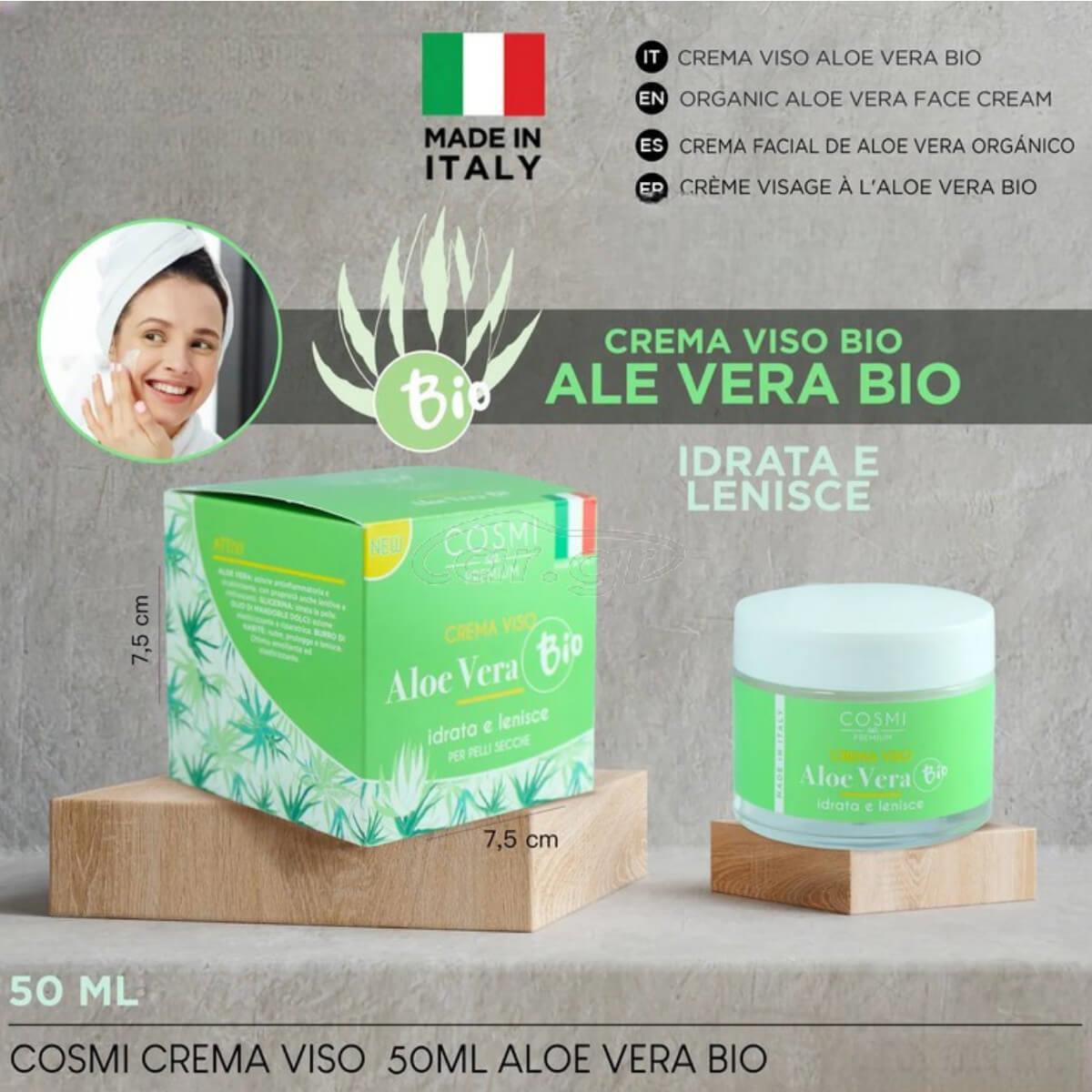 Aloe Vera Face Cream for Hydration and Regeneration 50ml Cosmi