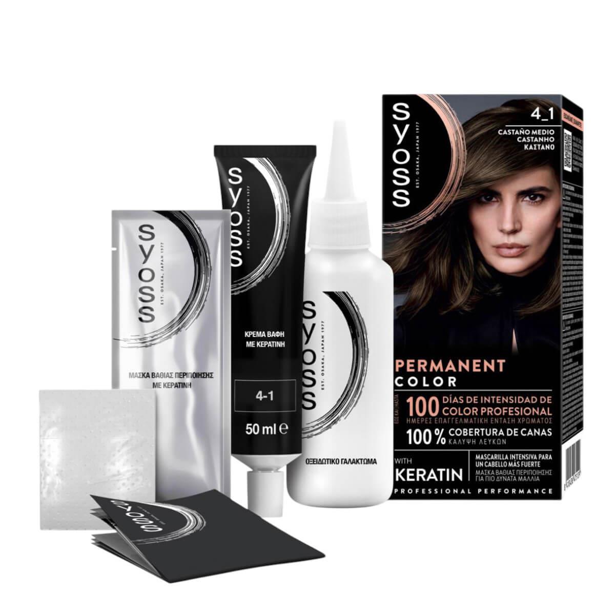 Permanent hair dye 4-1 brown Syoss