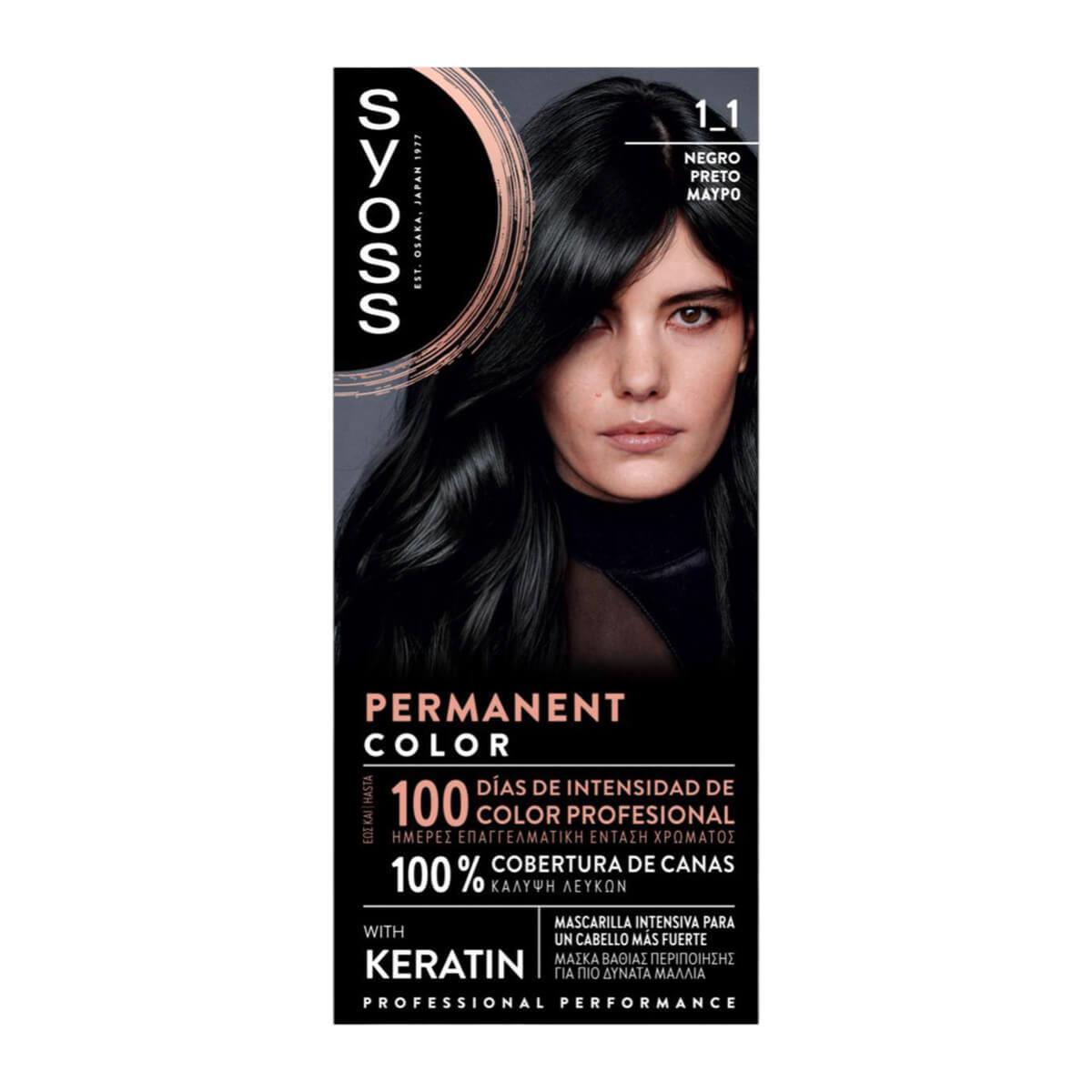 Permanent hair dye 1-1 black Syoss