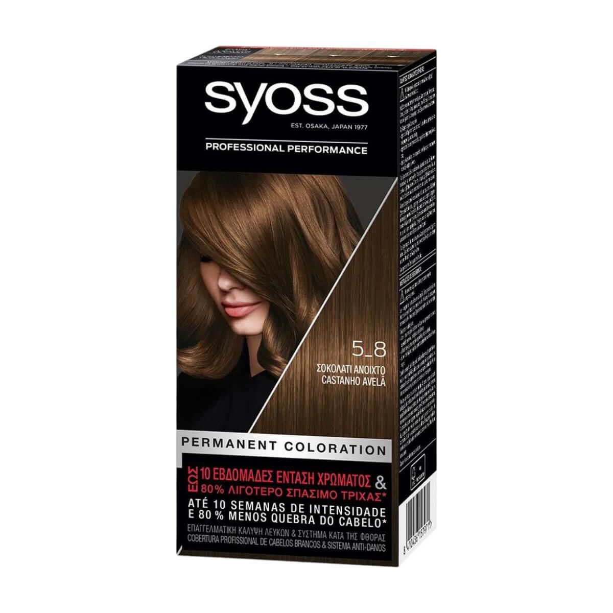 Permanent hair dye 4-8 light chocolate Syoss