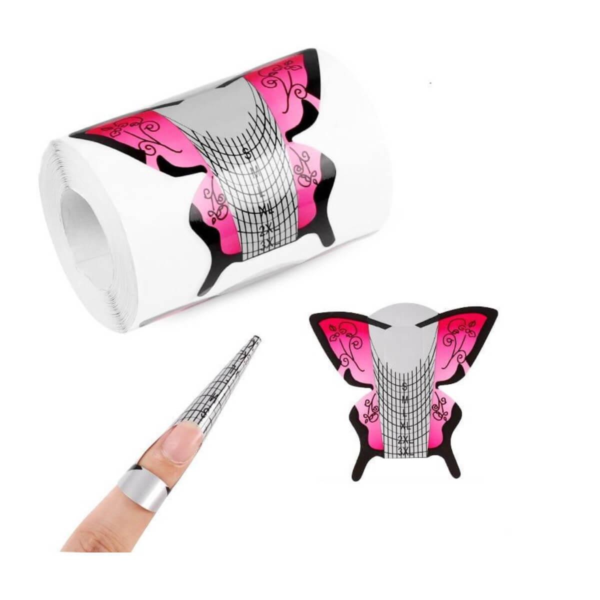 Butterfly Pink Nail Forms 60pcs