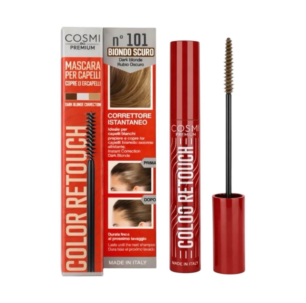 Μάσκαρα μαλλιών Ξανθό σκούρο 101 - 10ml Cosmi
