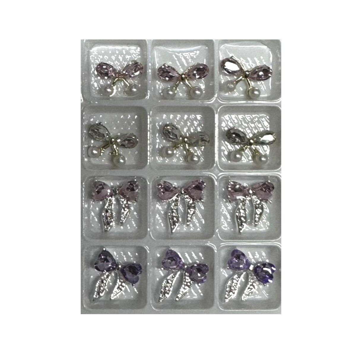 Charms Νυχιών 3D Πεταλούδες σε Κασετίνα 12 τεμ