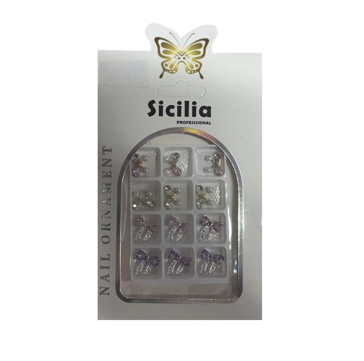 Charms Νυχιών 3D Πεταλούδες σε Κασετίνα 12 τεμ