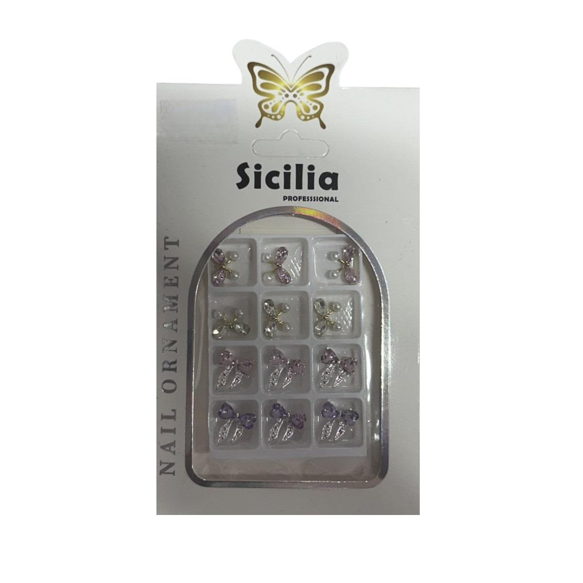 Charms Νυχιών 3D Πεταλούδες σε Κασετίνα 12 τεμ