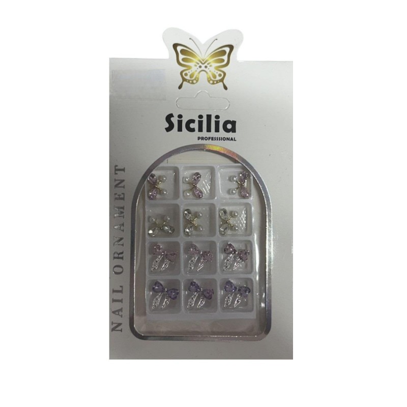 Charms Νυχιών 3D Πεταλούδες σε Κασετίνα 12 τεμ