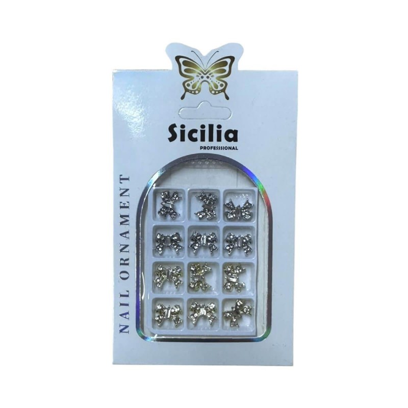 Charms Νυχιών 3D Φιόγκος σε Κασετίνα 12 τεμ