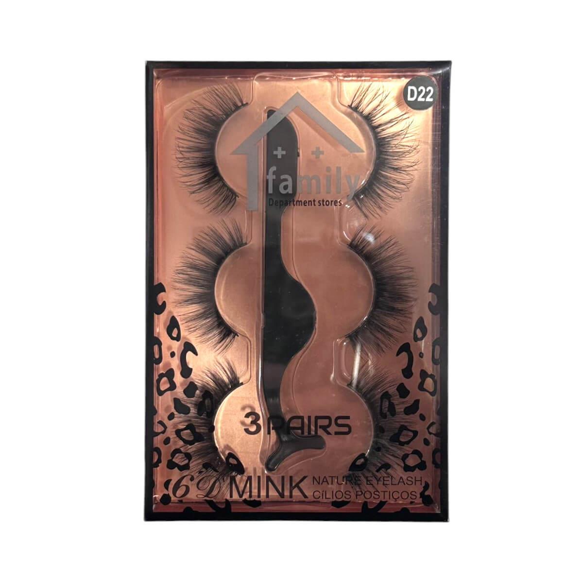 Βλεφαρίδες ολόκληρες σετ 6D mink D22