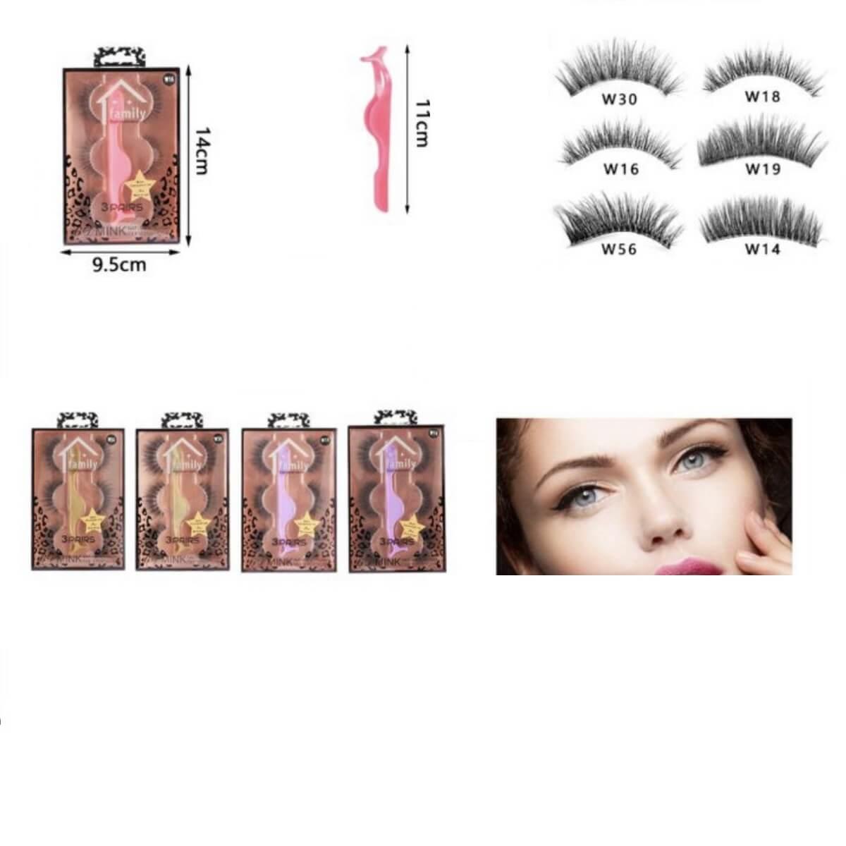 Βλεφαρίδες ολόκληρες σετ 6D mink D22