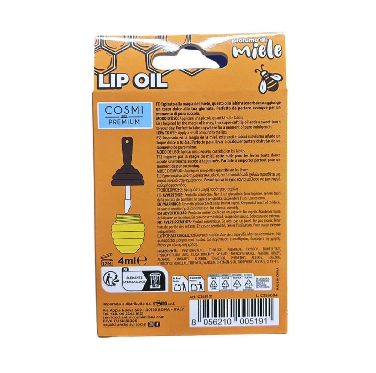 Lip oil honey 4ml Cosmi