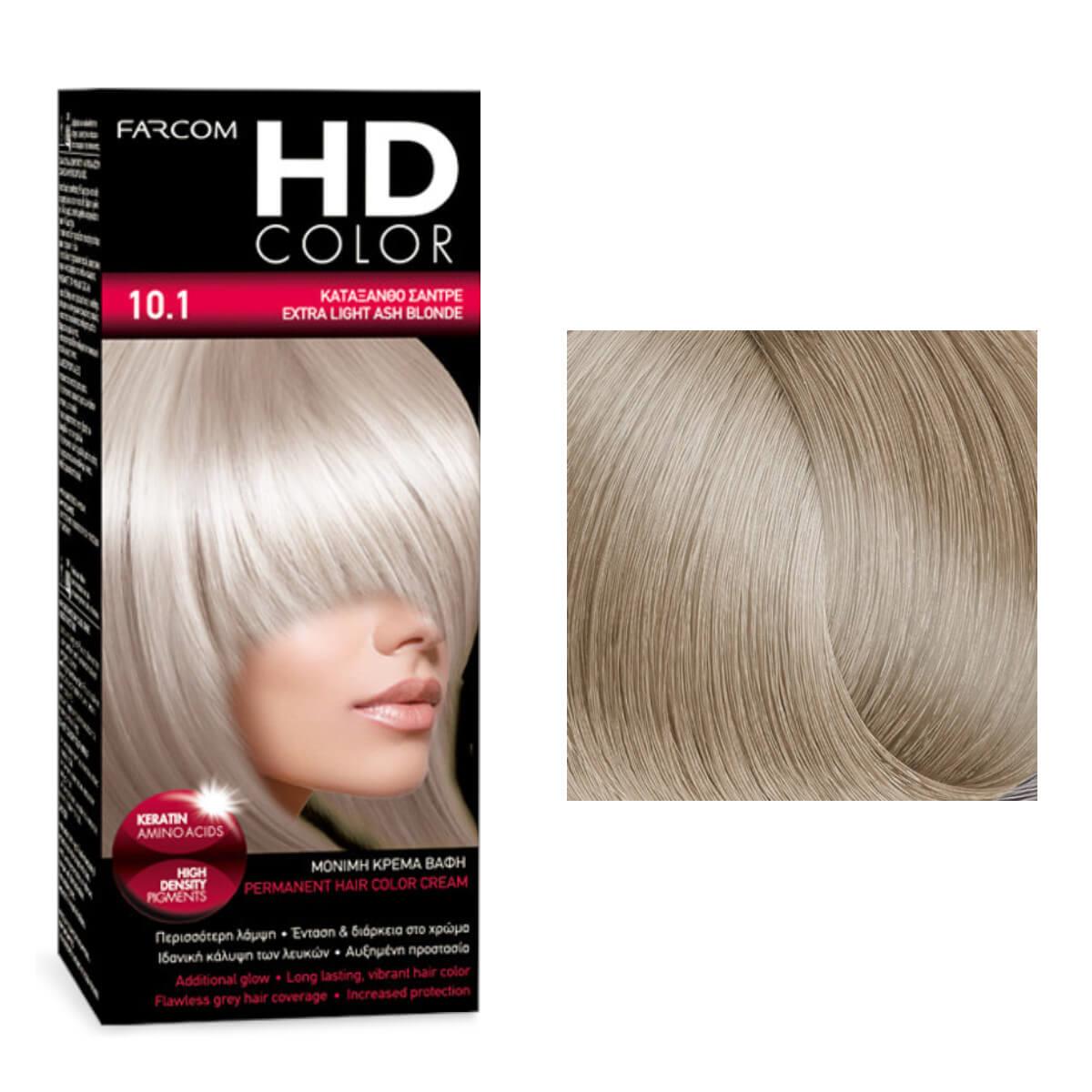 Σετ βαφής HD Color 10.1 κατάξανθο σαντρέ 60ml Farcom