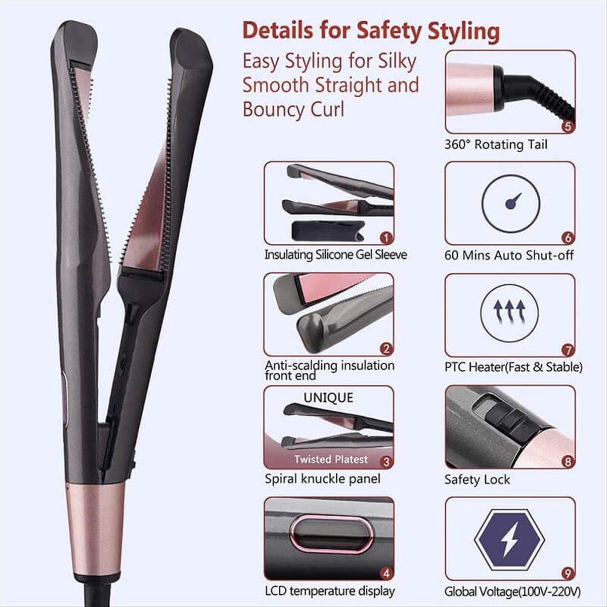 Ceramic Electric Scissors for Curly and Straight Hair 2 in 1