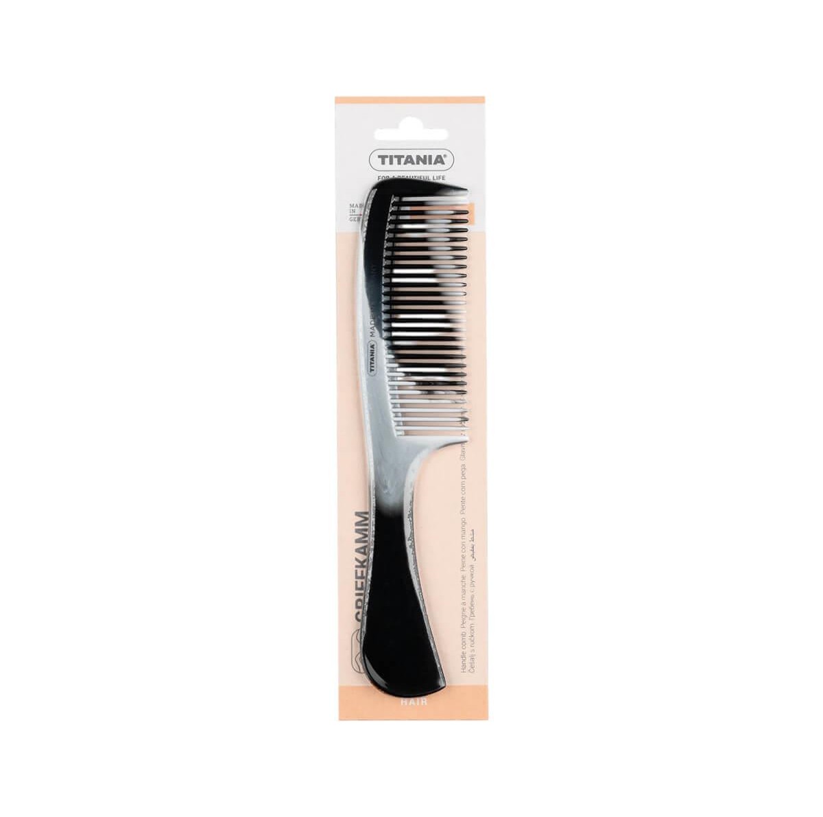 Hair comb with handle 21cm Titania