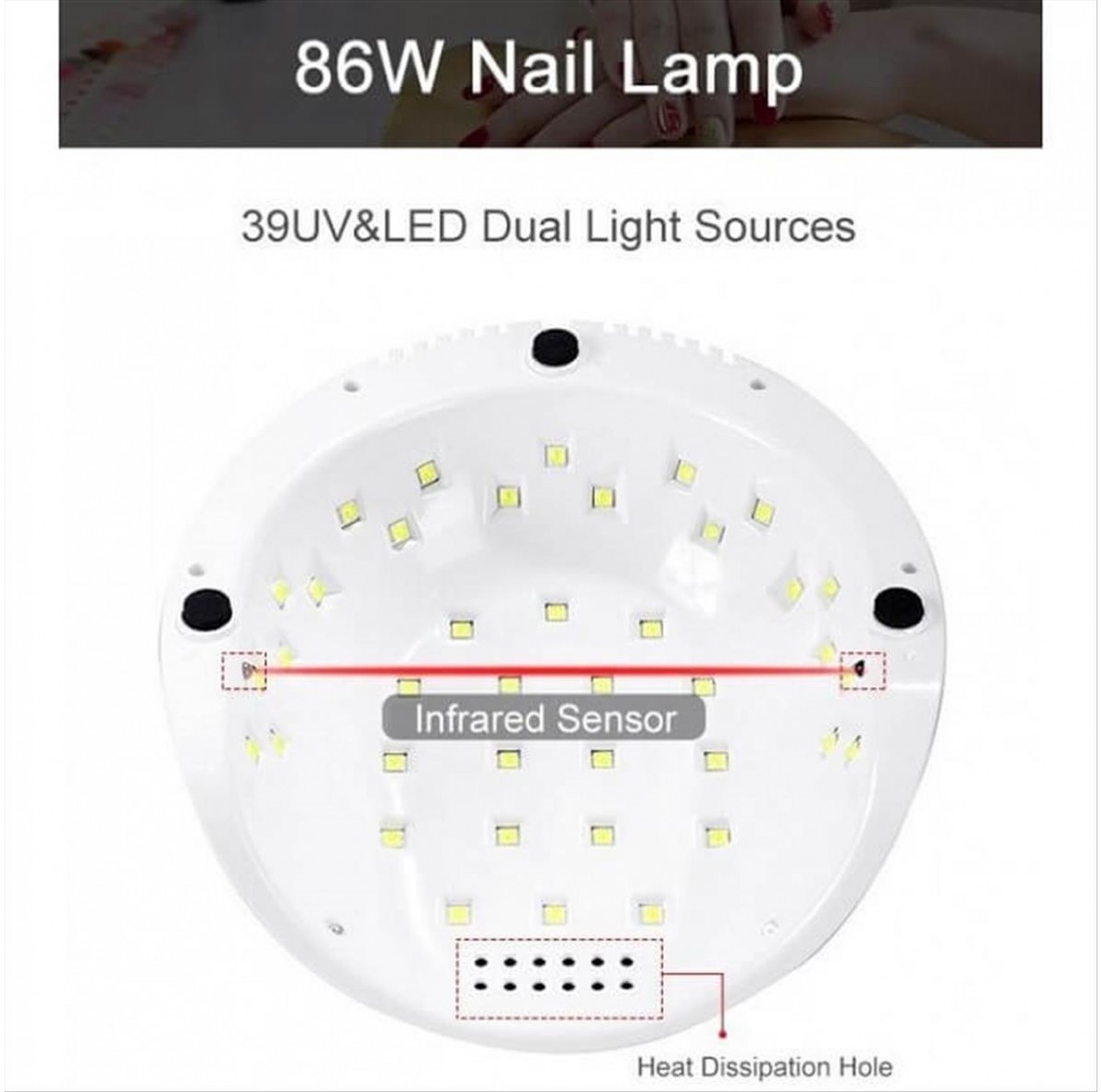 Φουρνάκι Νυχιών LED 86W Smart 2.0 Nail Lamp F8-86W