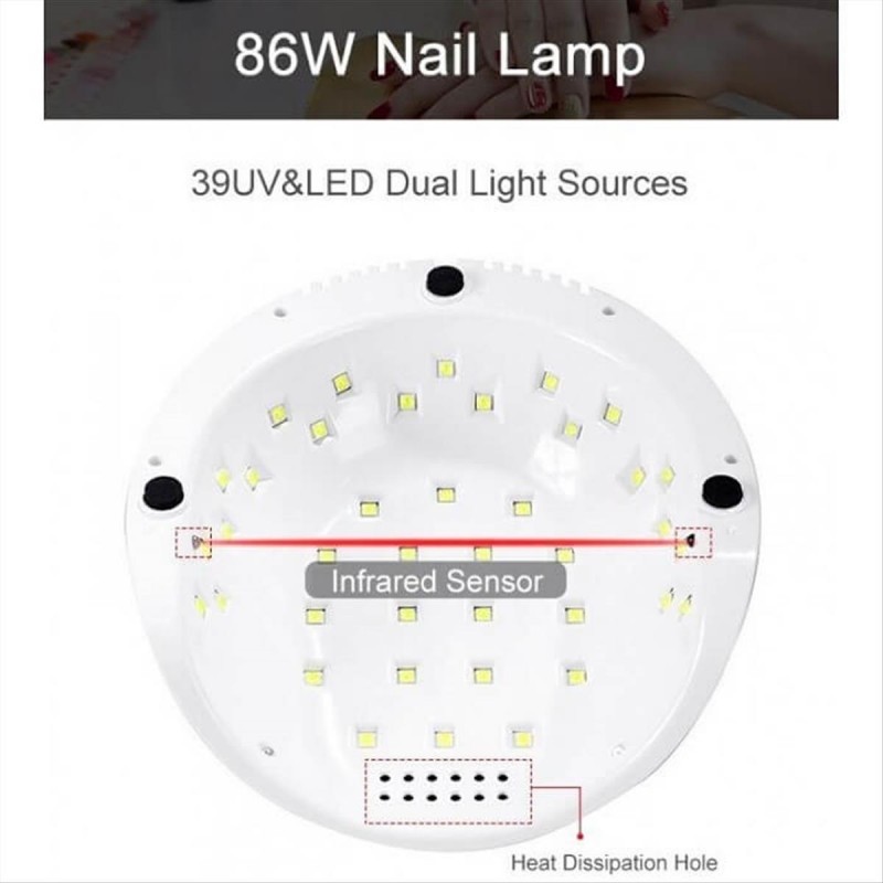 Nail Oven with 39 led F8 Smart 2.0 Nail Lamp 86 watt