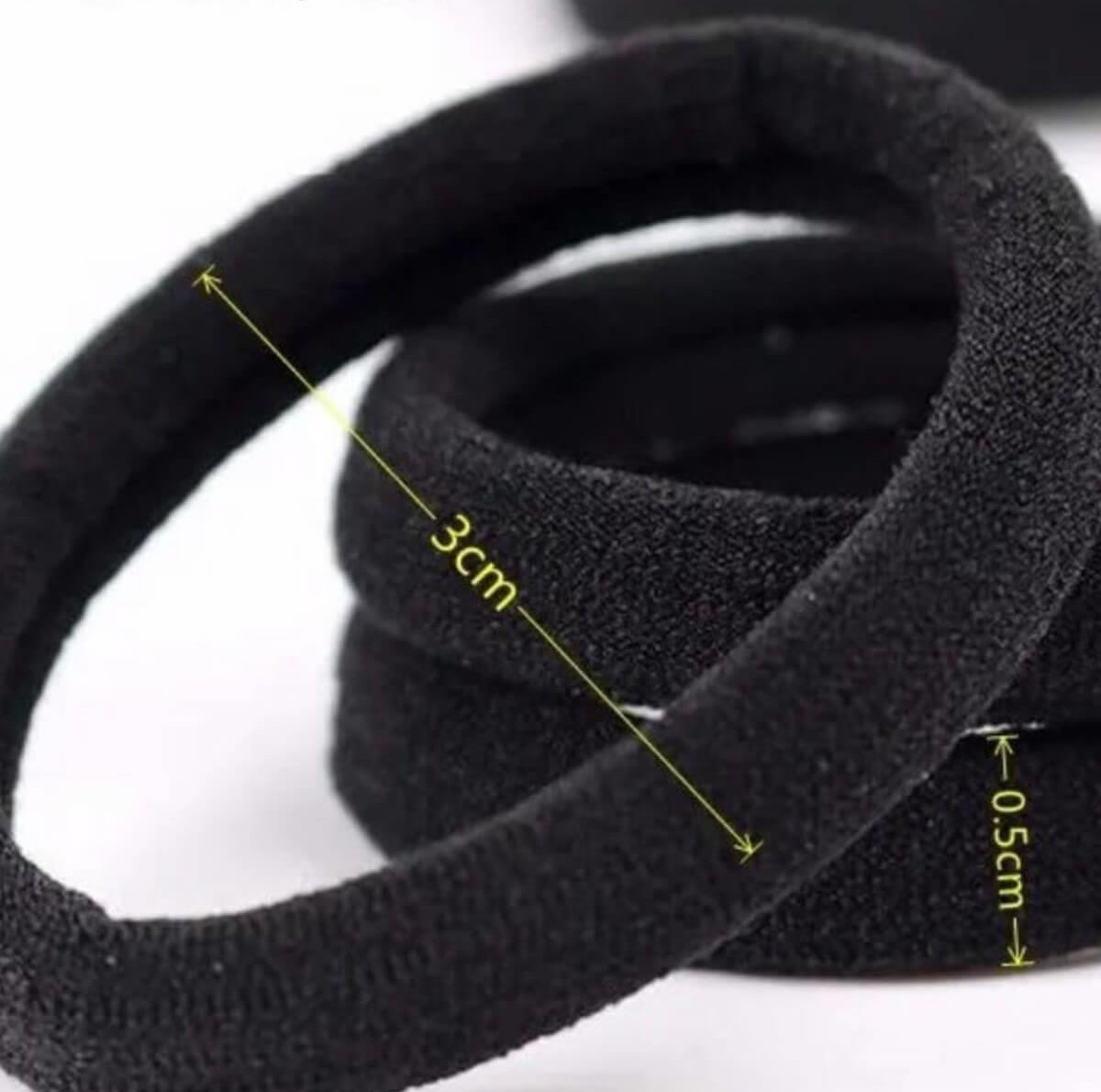Black hair ties 6pcs