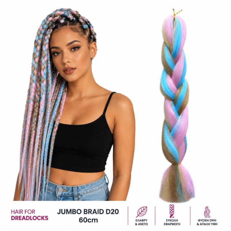 Μαλλιά για Ράστα Jumbo Braid D20 60cm