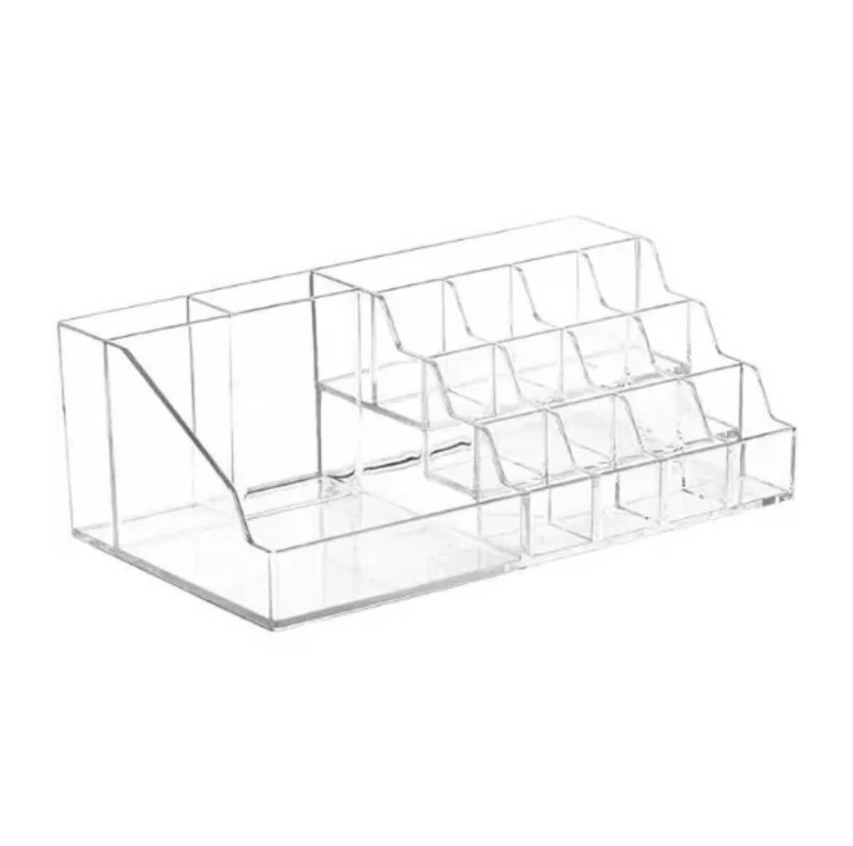 Transparent makeup organizer