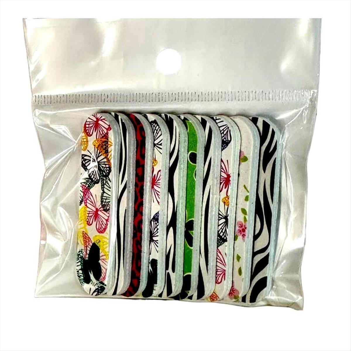 Nail File Mini Set Various Designs 10pcs