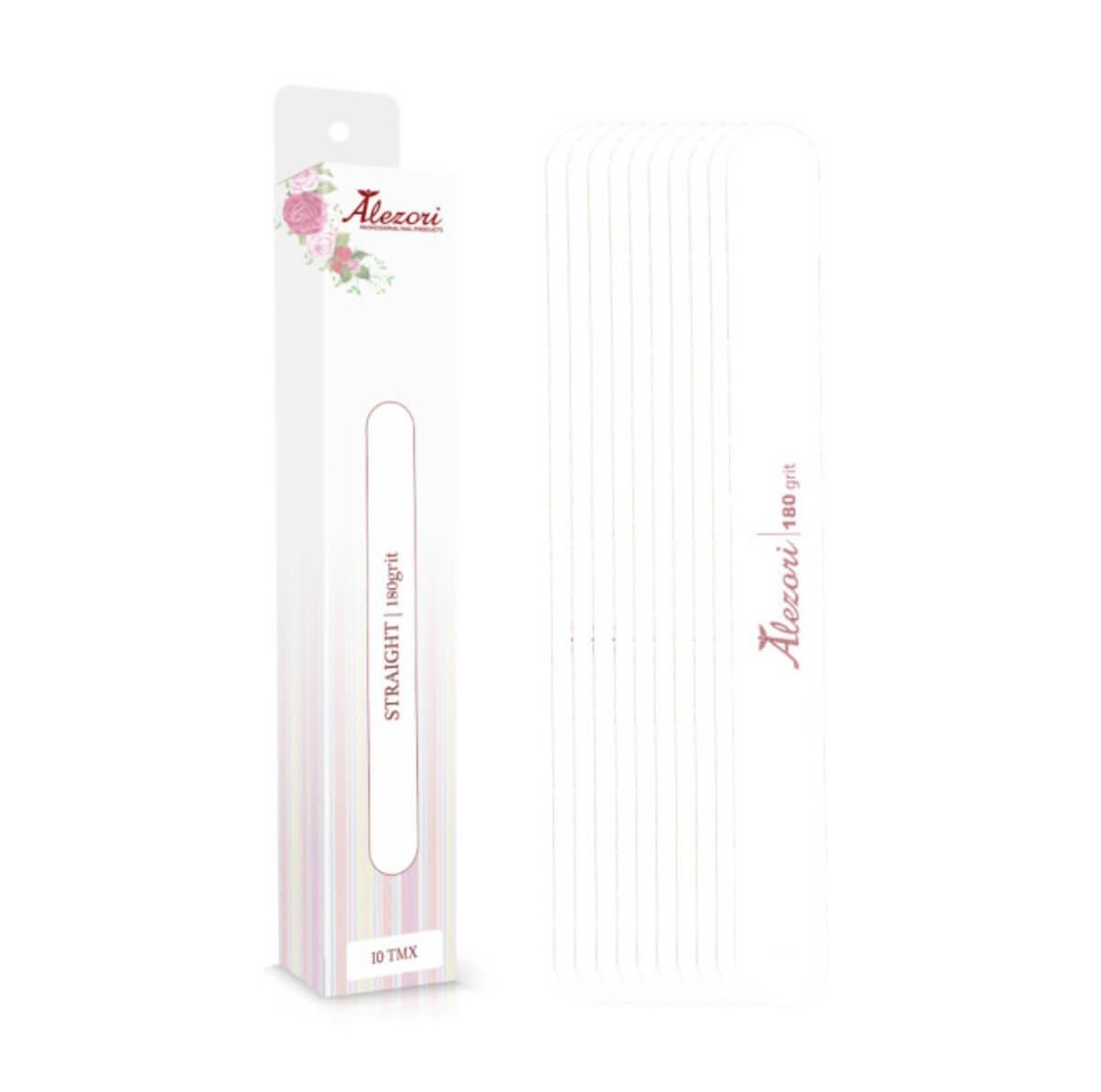 Replacement adhesive nail files straight 180 grit 10pcs Alezori