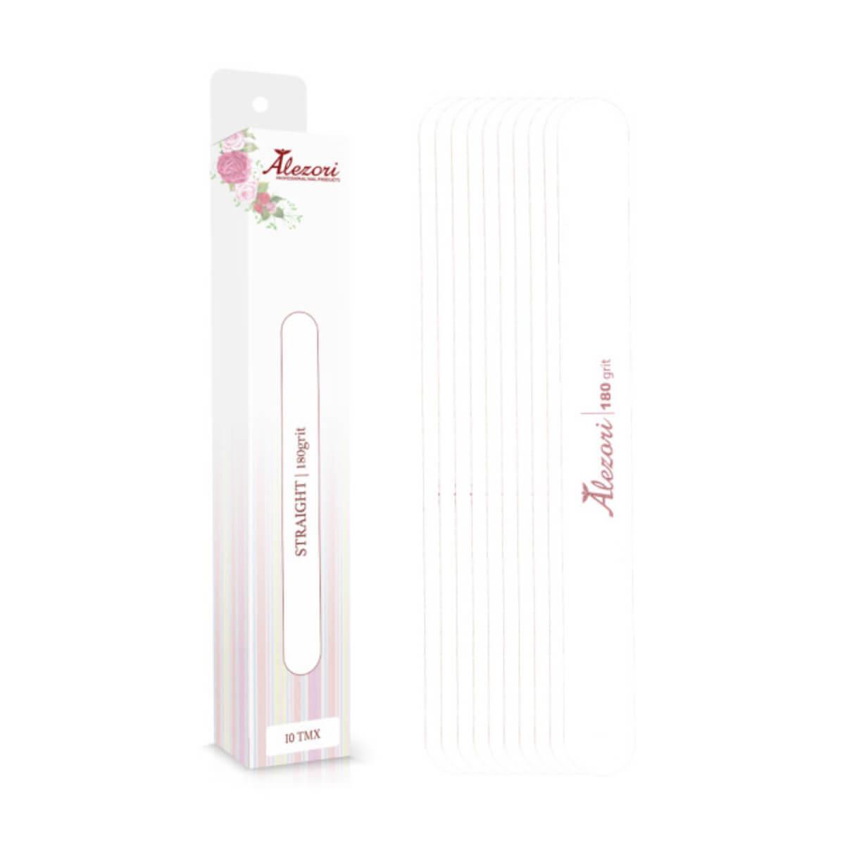 Replacement adhesive nail files straight 180 grit 10pcs Alezori