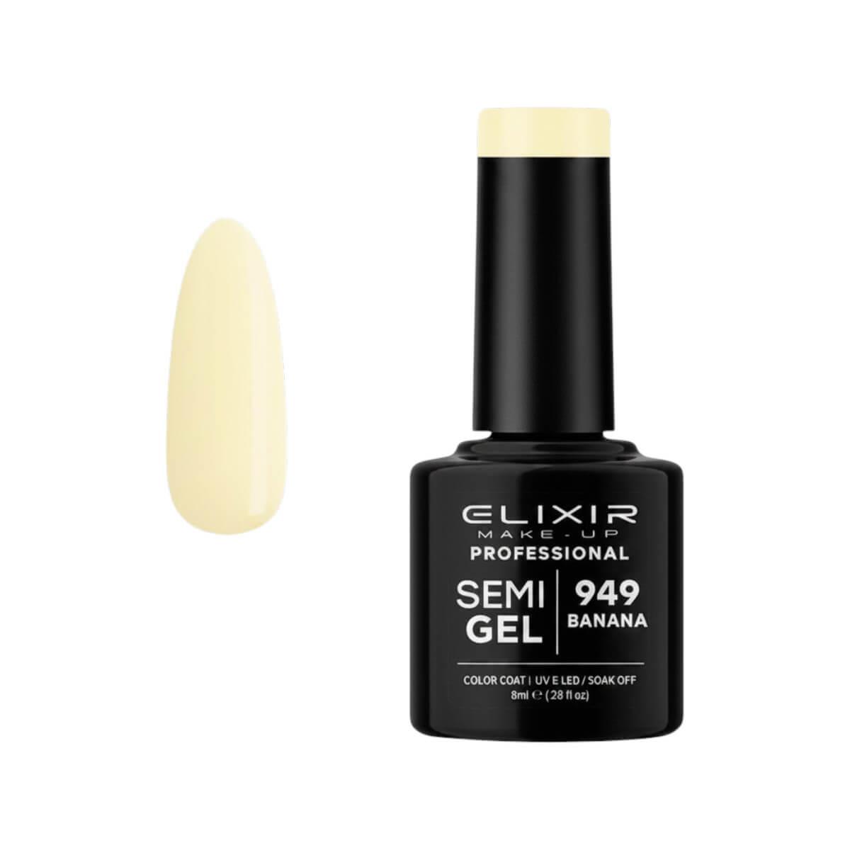 Ημιμόνιμο βερνίκι semigel 949 banana 8ml Elixir