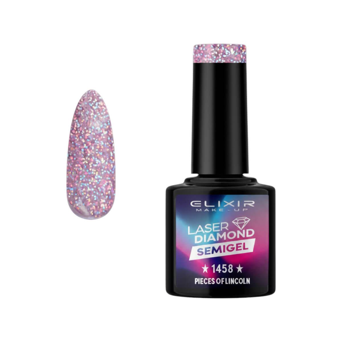 Semi-permanent gel polish semigel laser diamond 1458 pieces of lincoln 8ml Elixir