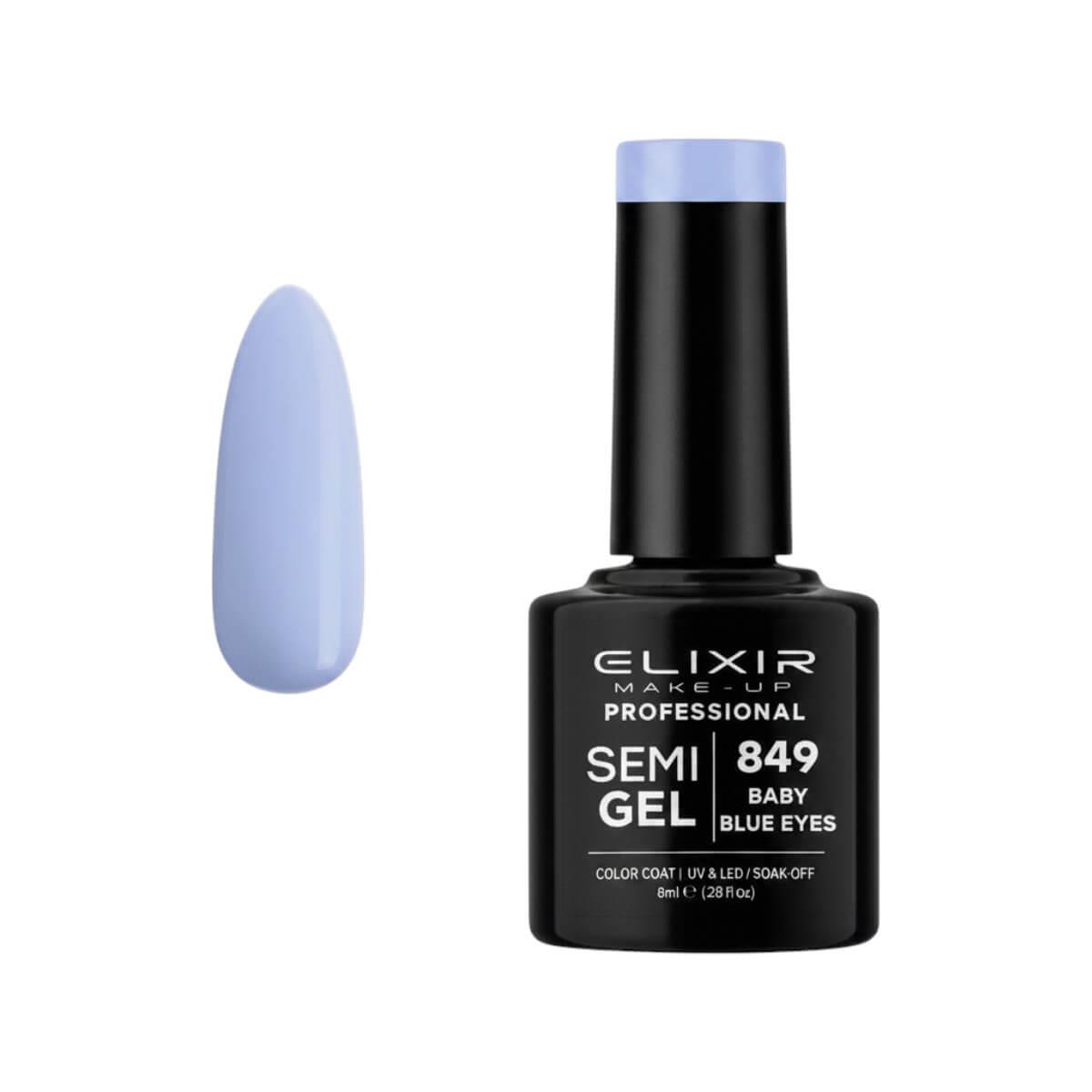 Ημιμόνιμο βερνίκι semigel 849 baby blue eyes 8ml Elixir