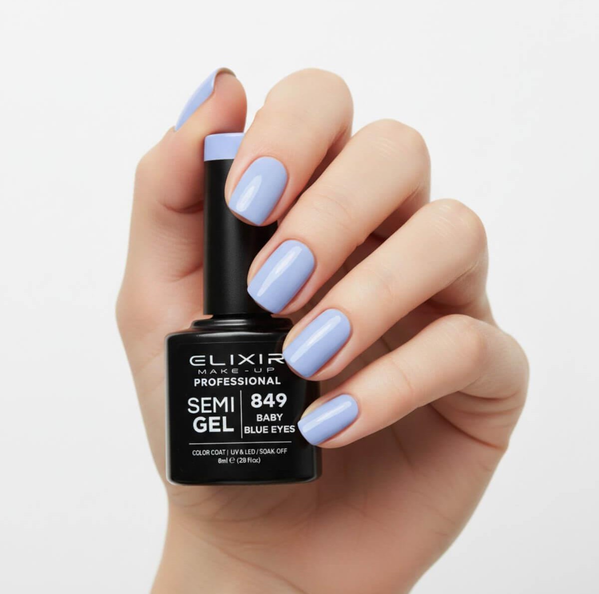 Ημιμόνιμο βερνίκι semigel 849 baby blue eyes 8ml Elixir