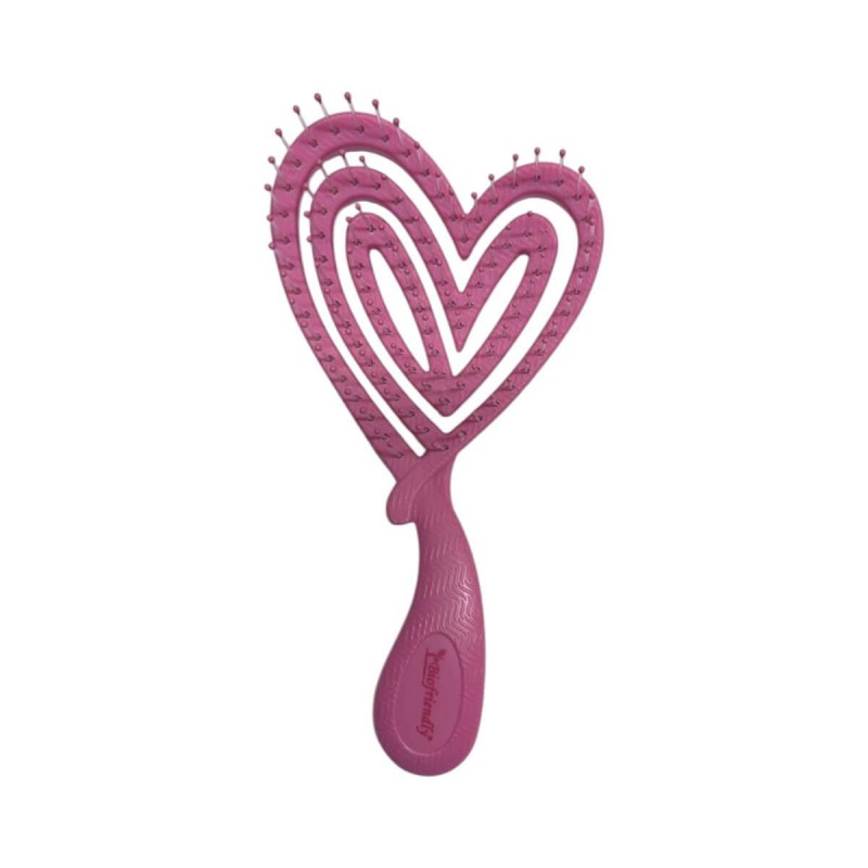 Detangling hair brush small heart pink Biofriendly