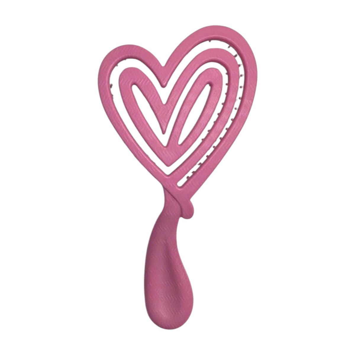 Detangling hair brush small heart pink Biofriendly