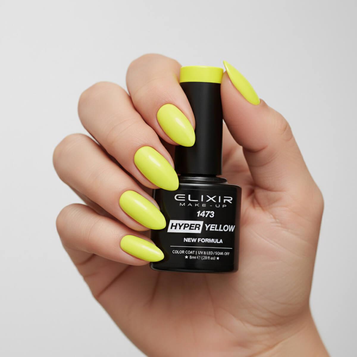 Ημιμόνιμο βερνίκι 1473 hyper yellow 8ml Elixir