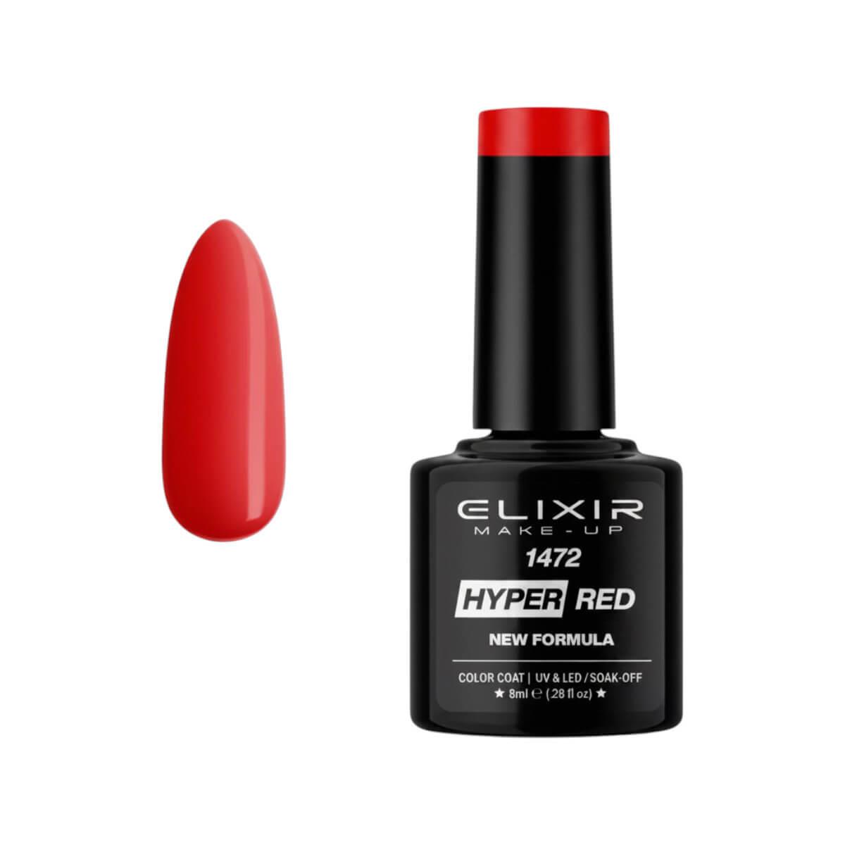 Ημιμόνιμο βερνίκι 1472 hyper red 8ml Elixir