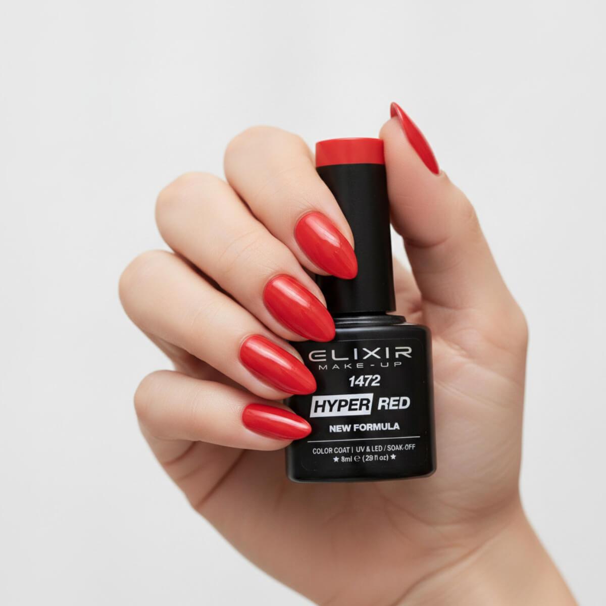Ημιμόνιμο βερνίκι 1472 hyper red 8ml Elixir