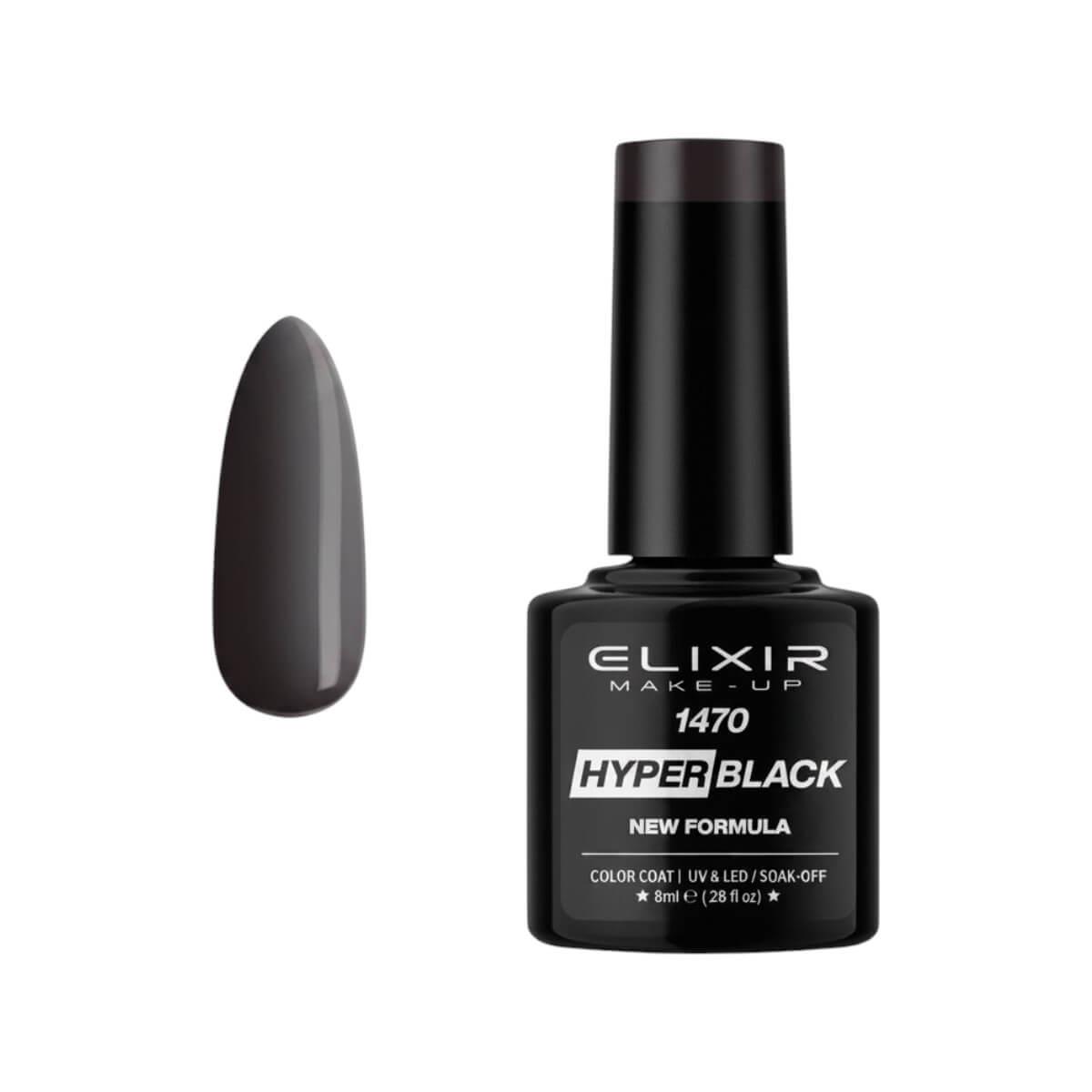 Ημιμόνιμο βερνίκι 1470 hyper black 8ml Elixir