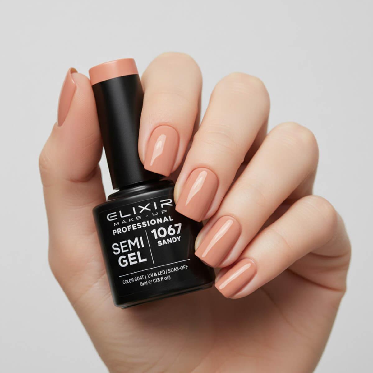Ημιμόνιμο βερνίκι semigel 1067 sandy 8ml Elixir