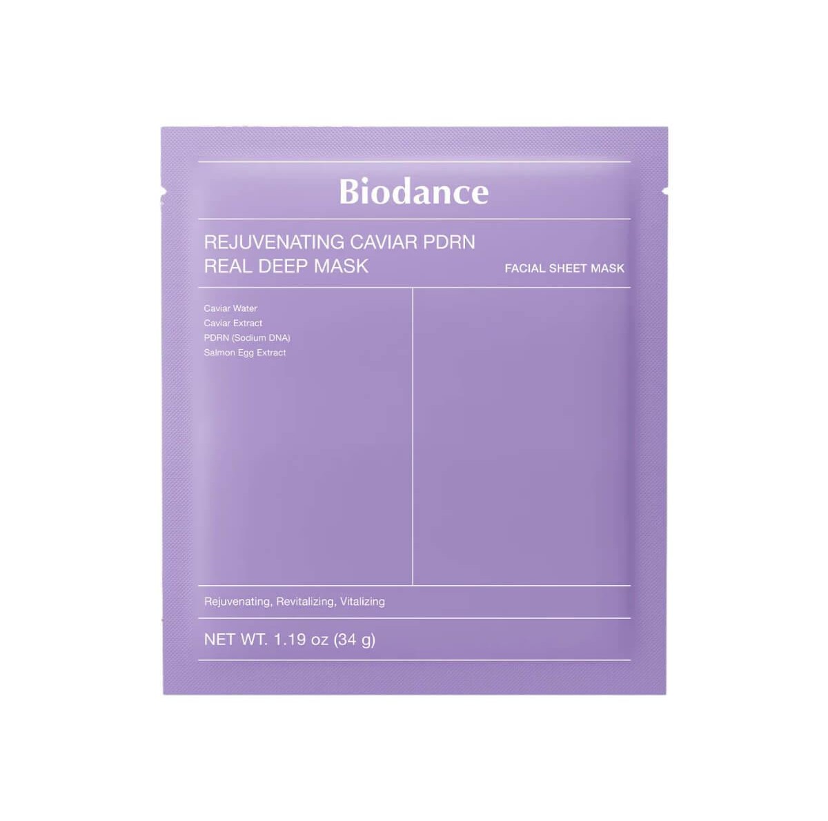 Rejuvenating caviar PDRN real deep mask 34g Biodance